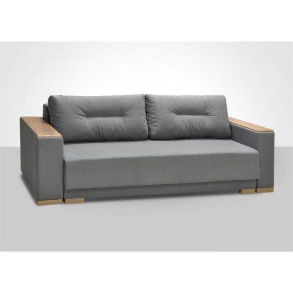 Диван "Koмбо-4" ПБ ткань Рогожка В9/Арена какао/ясень шимо темный