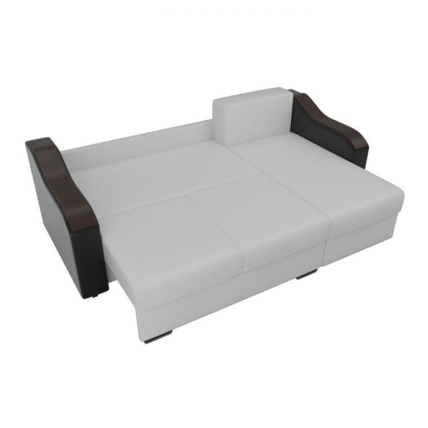 Угловой диван «Монако», механизм еврокнижка, экокожа, цвет бежевый / коричневый