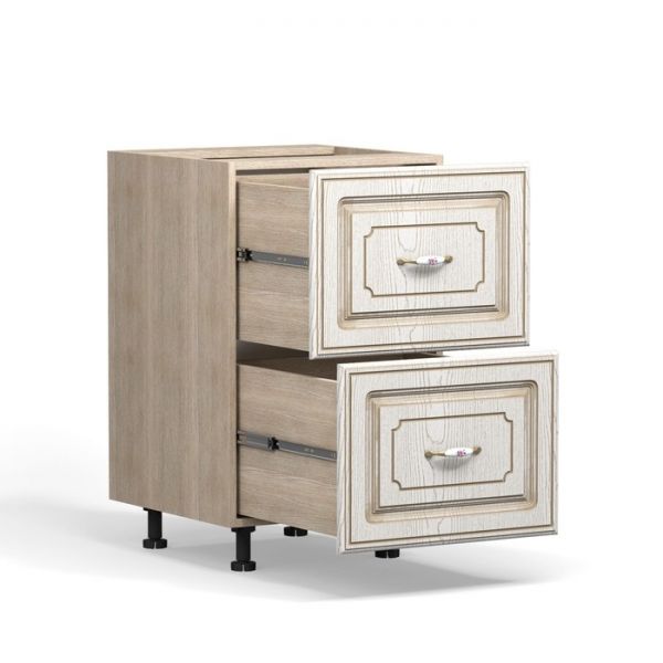 Шкаф напольный 2-ящ Анжелика 500х510х820 Дуб молочный/Ясень