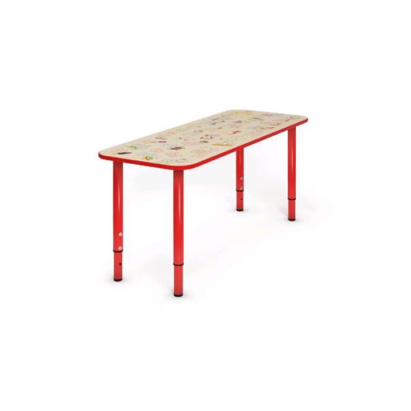 Стол детский регулируемый «Азбука», 1200 ? 450 ? 400 мм, группа 0-3, УФ-печать, красный