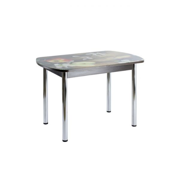 Стол раздвижной с фотопечатью Дэли, 1400(1800)х900х760, Венге/Дерево/Хром прямые