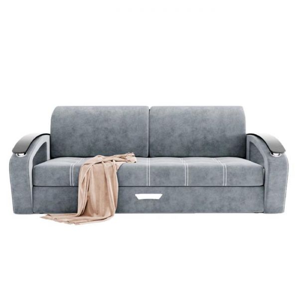 Диван прямой «Дубай», еврокнижка, ППУ, велюр, цвет селфи 01