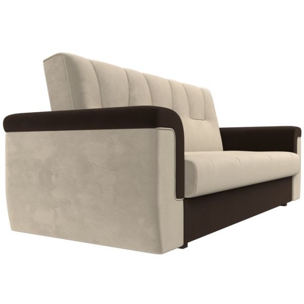 Прямой диван «Эллиот», механизм книжка, микровельвет, цвет бежевый / коричневый