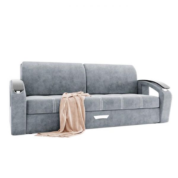 Диван прямой «Дубай», еврокнижка, ППУ, велюр, цвет селфи 01