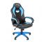 Кресло игровое "Chairman game 16", черный/голубой
