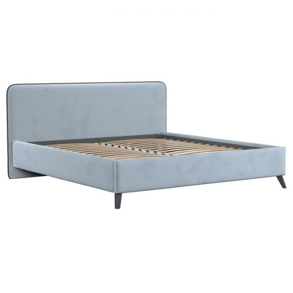 Кровать Миа, 1600х2000, ортопедическое осн+ПМ, Аватар 970/Стальной светло-серый