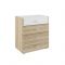 Комод Линда 300, 420х650х732, Дуб сонома/Белый