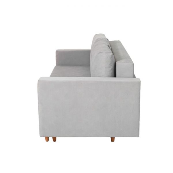 Прямой диван «Ванкувер», механизм еврокнижка, велюр, цвет серый