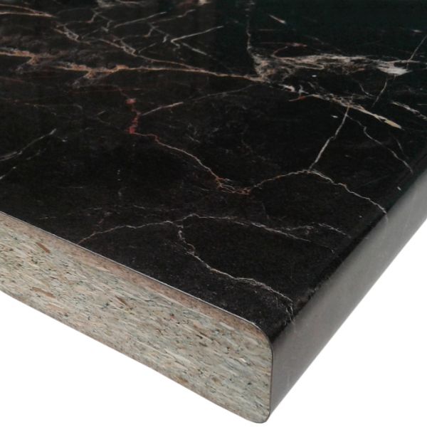 Столешница 3050х600х26 Мрамор марквина черный ГЛЯНЕЦ