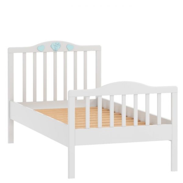 Кровать Лилу, Птички, 1654x884x900, Белый/Голубая эмаль