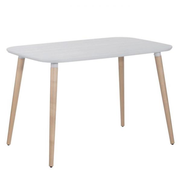 Стол обеденный Бони-2 нераздвижной 1140х720х750 Вуд Дуб Белый/опора Натуральное дерево