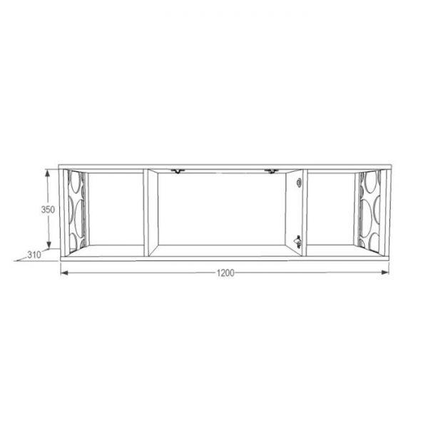 Полка навесная 1 «Омега 16», 1200 ? 310 ? 350 мм, цвет ясень анкор светлый / анкор тёмный