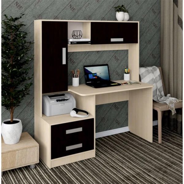 Стол компьютерный Альянс 8, 1450х570х1600, Дуб молочный