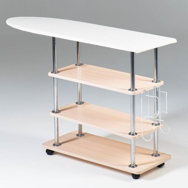 Стеллаж с гладильной доской, Дуб выбеленный