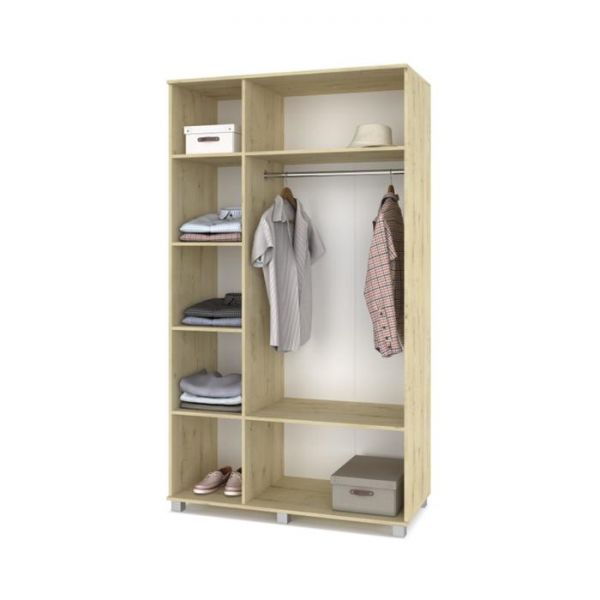 Шкаф Ева Е32 520х1200х2100 трёхстворчатый с двумя зеркалами Дуб ирландский