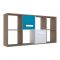 Стеллаж навесной с дверками Юниор 1400х250х709 Ясень шимо темный/Белая Аляска/Индиго