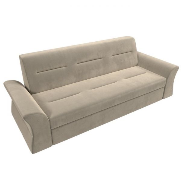 Прямой диван «Клайд», механизм дельфин, микровельвет, цвет бежевый