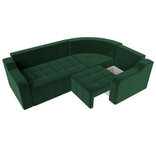 Угловой диван «Кембридж», механизм еврокнижка, велюр, цвет бежевый