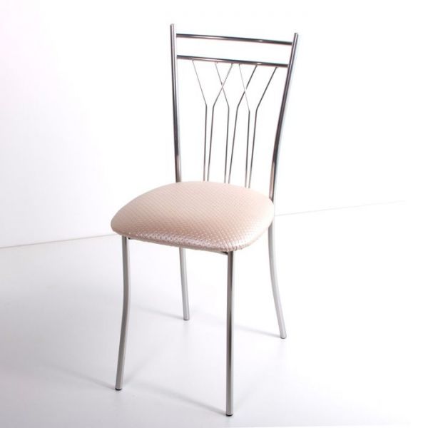 Стул на металлокаркасе Премьер СТ хром люкс/белый