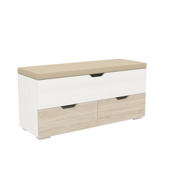 Диван ФЛИНТ 1000х370х470 Дуб Сонома/Рамух Белый