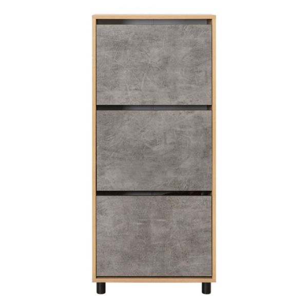 Обувница Крафт 13.112, 550х283х1182, Камень темный/Дуб крафт золотой