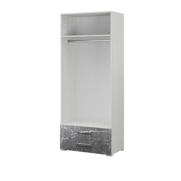 Шкаф двухстворчатый Теана 900х500х2200 ясень анкор светлый/МДФ мрамор дарк