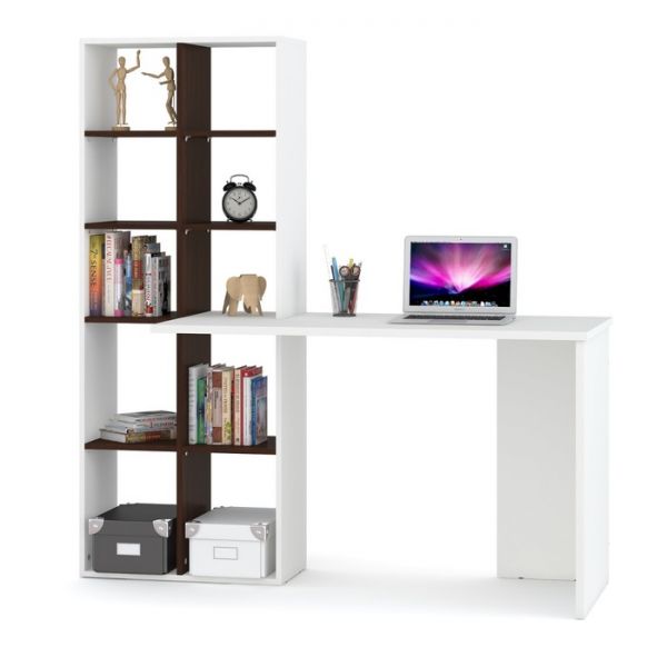 Стол компьютерный Олаф,венге цаво/белый