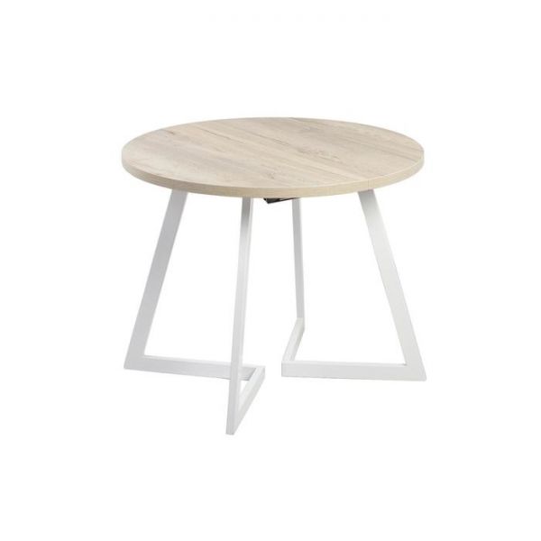 Стол РИМ D-940/1390 Дуб Галифакс белый/Опора РИМ Гаспар-К, белый глянец