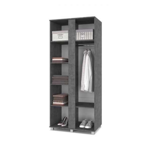 Шкаф Пандора-П23 520х900х2100 двухстворчатый с зеркалом Камень темный/дуб ирландский