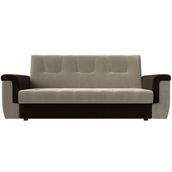 Прямой диван «Эллиот», механизм книжка, микровельвет, цвет бежевый / коричневый