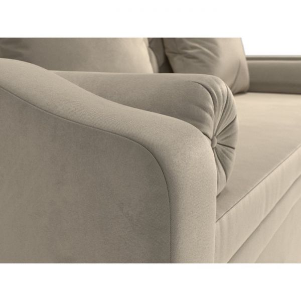 Прямой детский диван «Сойер», механизм выкатной, микровельвет, цвет бежевый