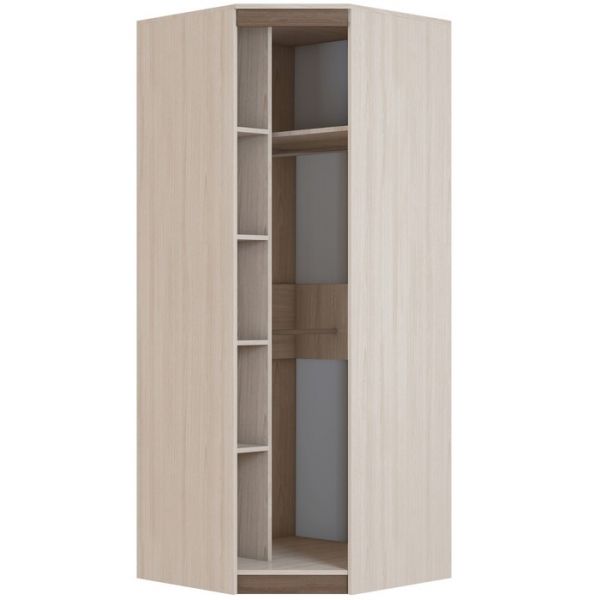 Шкаф угловой «Ванесса», 865 ? 865 ? 2168 мм, цвет ясень шимо светлый / тёмный