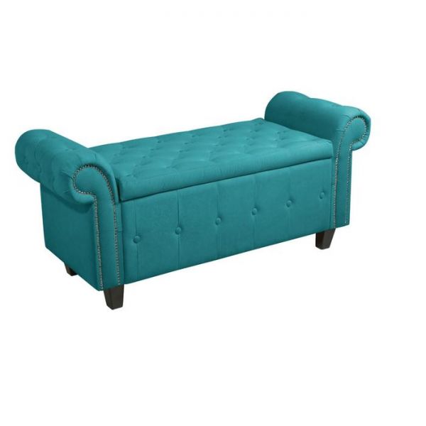 Банкетка Кеми 1370х470х580 Велюр Бирюзовый