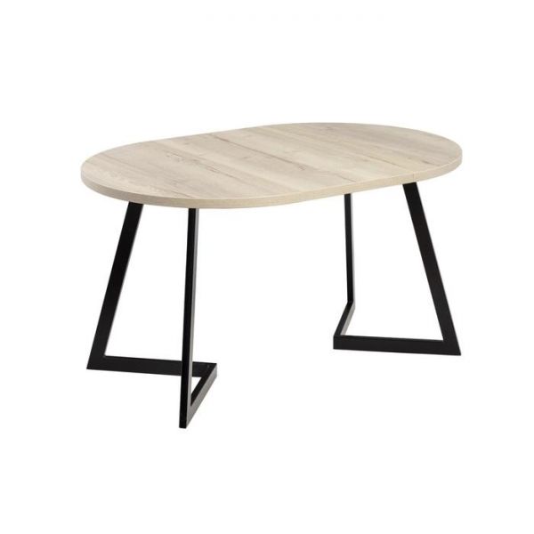 Стол РИМ D-1050/1500 Дуб Галифакс белый/Опора РИМ Гаспар-К, черный матовый