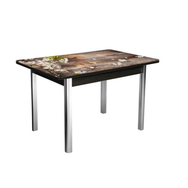 Стол нераздвижной «Победа», 1200 ? 800 ? 750 мм, опоры полуовал хром, цвет венге/128947691