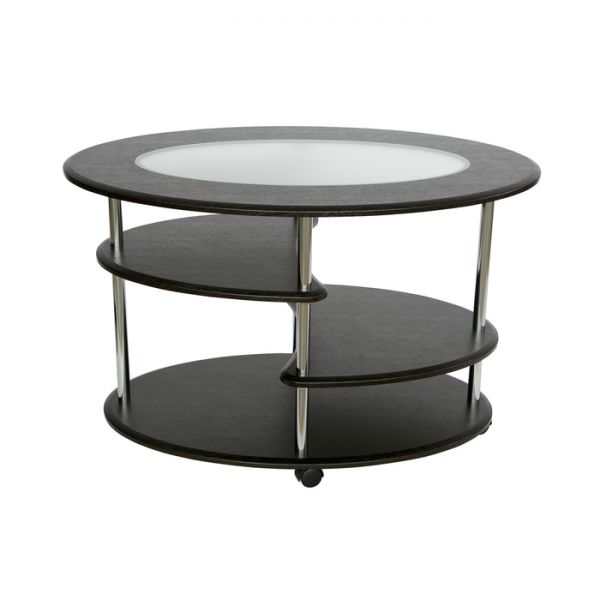 Стол журнальный «Эллипс», со стеклом сжс-01, 900 ? 600 ? 570 мм, цвет дуб белёный