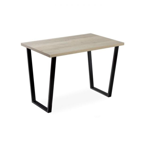 Стол АТЛАНТ-04 1100*700х750 Галифакс белый/Опора АТЛАНТ-Черный матовый