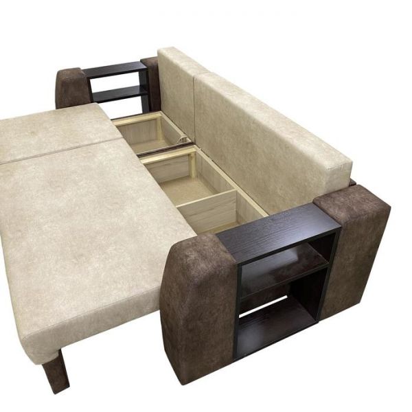 Диван-трансформер «Оптимус», цвет эмилия милк / эмилия дарк браун