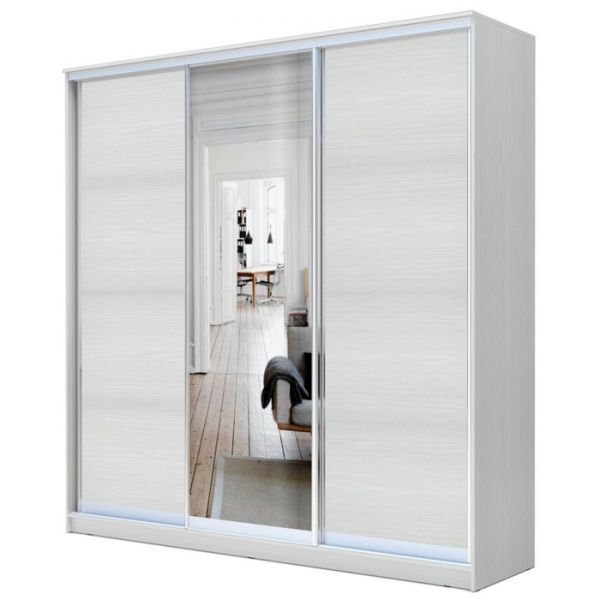 Шкаф-купе Хит-22-18/2-151, 1800x620x2200, Белый фасад шагрень