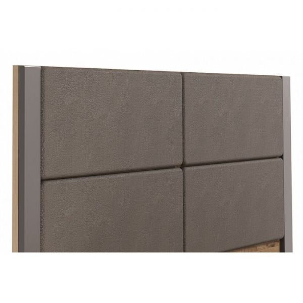 Кровать Livorno НМ 040.52-01 Х, 1800х2000, к/з Канзас 4, 10 26 Софт Графит, Дуб Бунратти