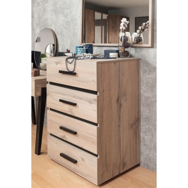 Комод Nature 45, 600 ? 434 ? 1001 мм, цвет гаскон пайн / чёрный