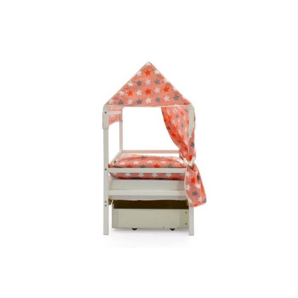 Крыша текстильная Бельмарко для кровати-домика Svogen звезды красный,белый,графит