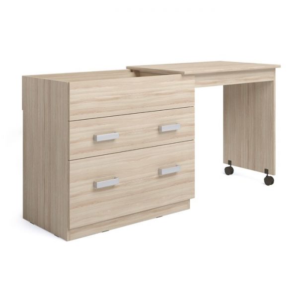 Комод трансформер, 510х800(1500)х750, Ясень шимо светлый