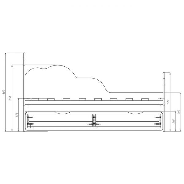 Кровать детская «Облака №1», 700 ? 1400 мм, цвет белый/светло-розовый