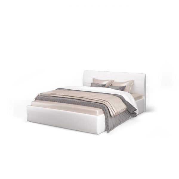 Кровать Ривьера 2000х1600 с орт. основанием кож/зам  белый