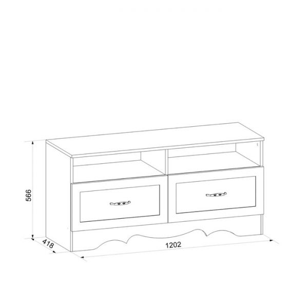 Тумба для ТВ Латте 61-01 1202x418x566 Бодега cветлый / Орех Донской