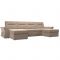 П-образный диван «Клайд», механизм дельфин, велюр, цвет бежевый