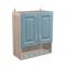 Шкаф навесной с полкой Кантри 600х300х720 Дуб молочный/Голубой