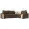 Угловой диван «Николь», механизм дельфин, рогожка, цвет коричневый