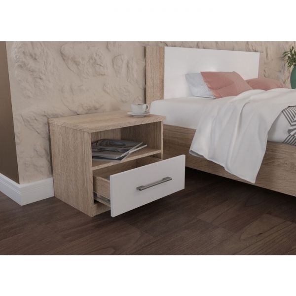 Комплект из двух прикроватных тумб «Аврора», 510 ? 372 ? 460 мм, цвет венге/дуб молочный